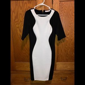 BISOU BISOU black white midi dress